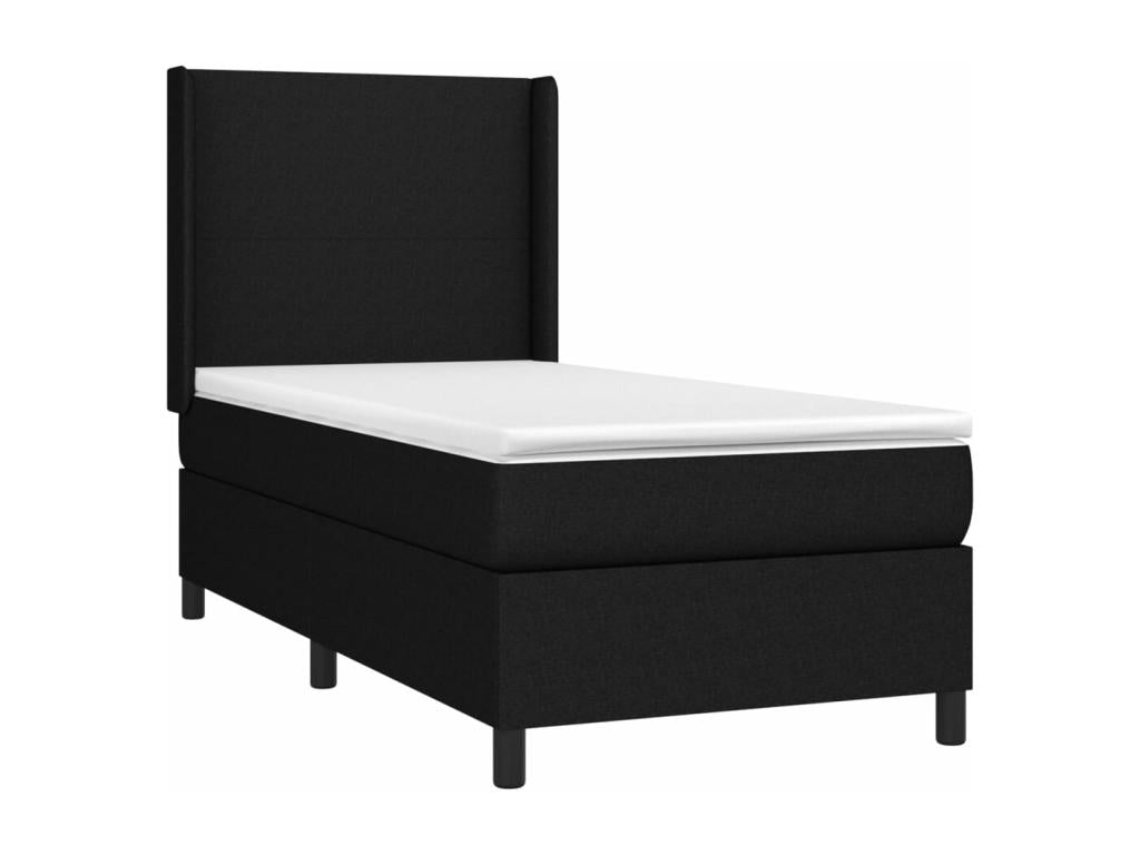 Sommier à Chicyla de lit matelas et LED Noir 90x190 cm Tissu YHNA84553