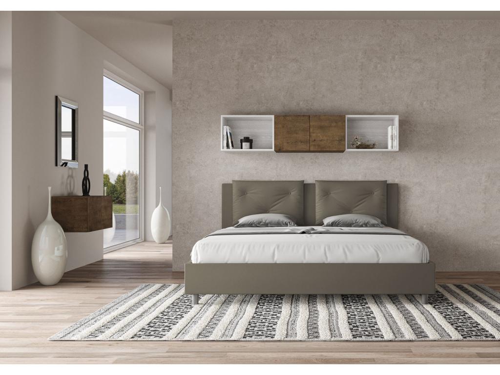 Lit coffre rembourrée 180x200 similicuir cappuccino Chicyla NYOX31014