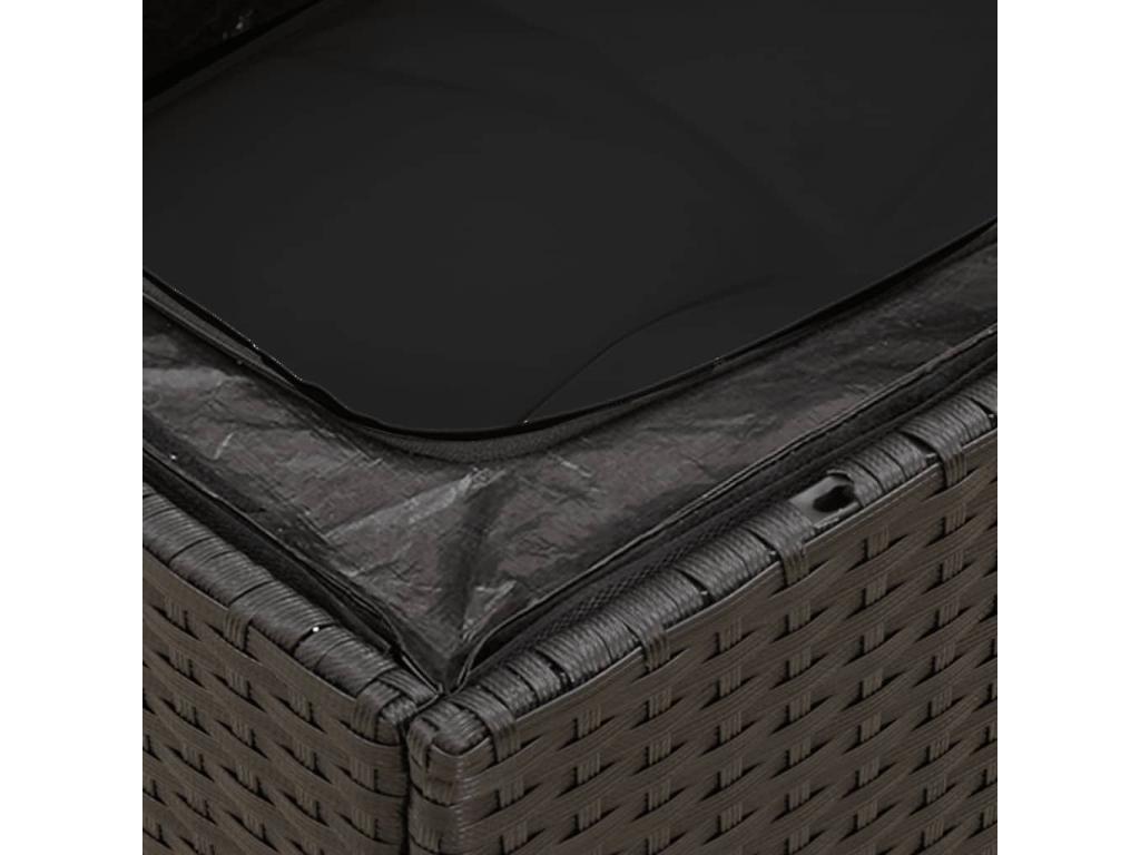 Salon de jardin avec coussins 14 pcs noir résine tressée AJLM18426