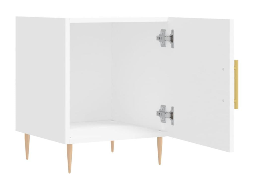 Chicyla Premium - Table de chevet blanc 40x40x50 cm bois d'ingénierie NOXA00849