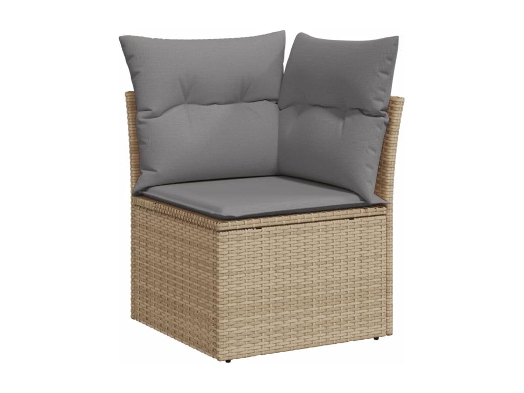 Salon de jardin avec coussins 5 pcs beige résine tressée EFXJ27766