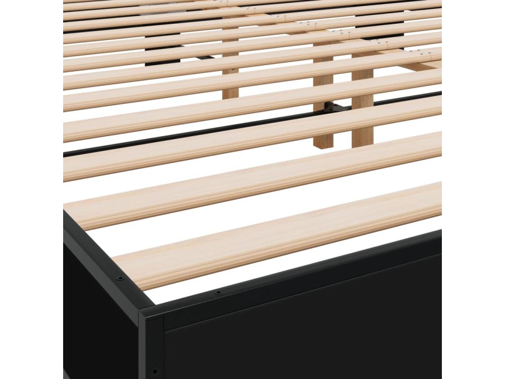 Cadre de lit sans matelas noir 200x200 cm FYGP17253