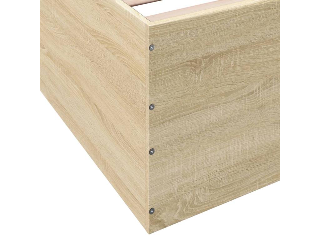 Cadre de lit chêne Chicyla 90x190 cm bois d'ingénierie ALUJ50311