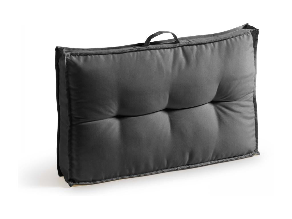 Lot 2 coussins palette dossier polyester gris 60x40x12 cm SFYN30446