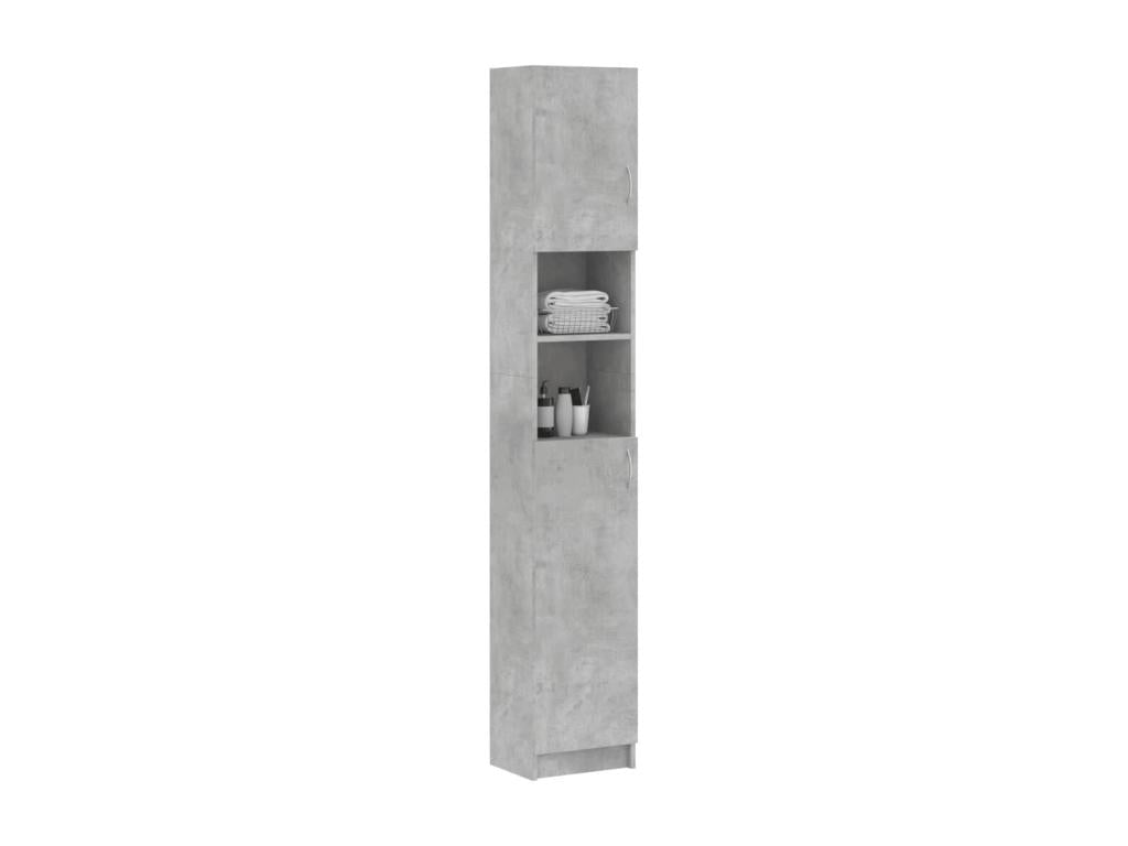 Armoire salle de bain Gris béton 32x25,5x190 cm Bois ingénierie TRVA38591