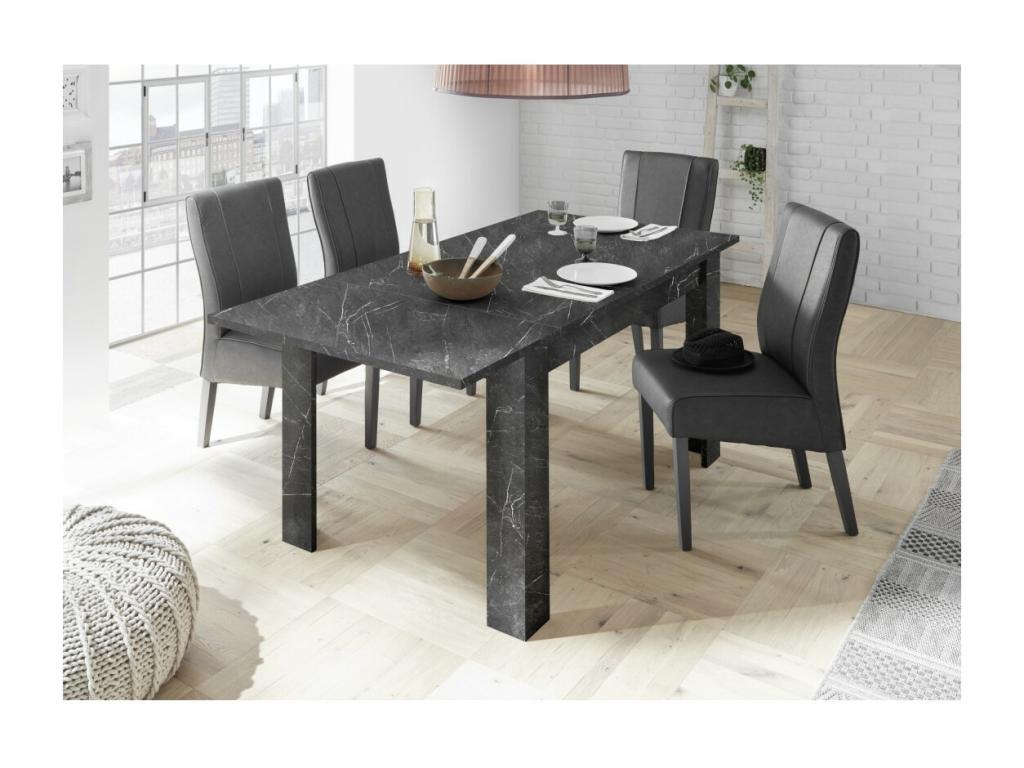 Table extensible collection Chicyla Couleuris noir effet marbre idéal pour une salle à manger moderne et tendance YOOF48898