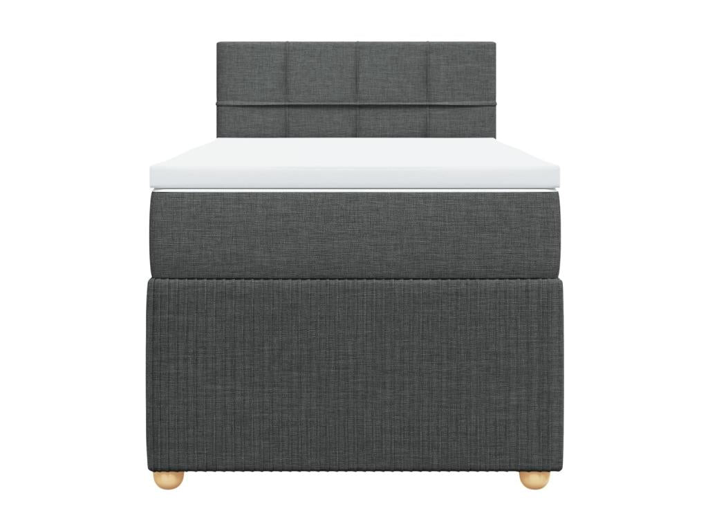 Sommier à Chicyla de lit avec matelas Gris foncé 80x200 cm Tissu TIQK91932