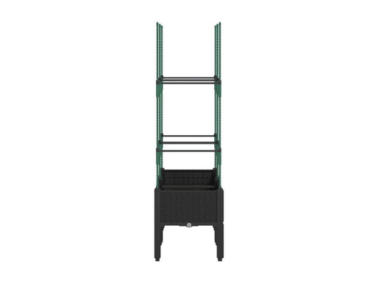Jardinière avec treillis noir 80x40x142,5 cm PP ICFG04337