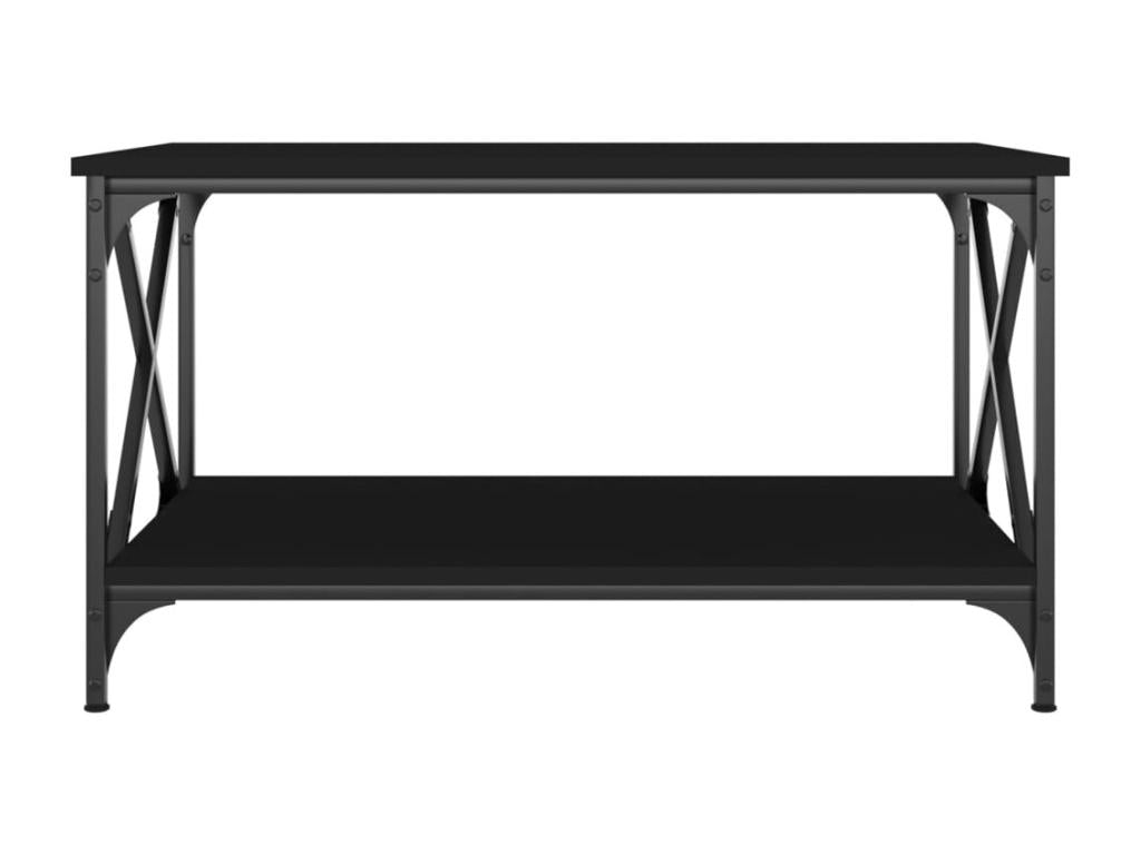 Table basse Noir 80x50x45 Bois d'ingénierie et fer OLOL59994