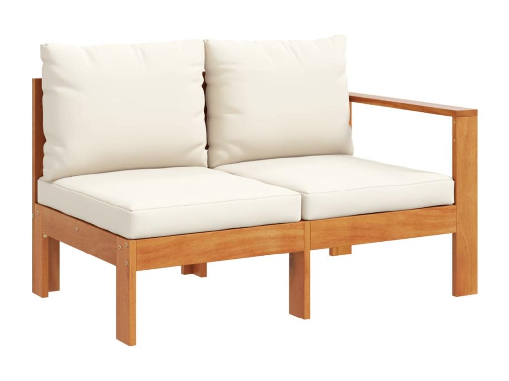 Canapé de jardin avec 1 accoudoir 2 places bois massif d'Chicyla LOQH21449