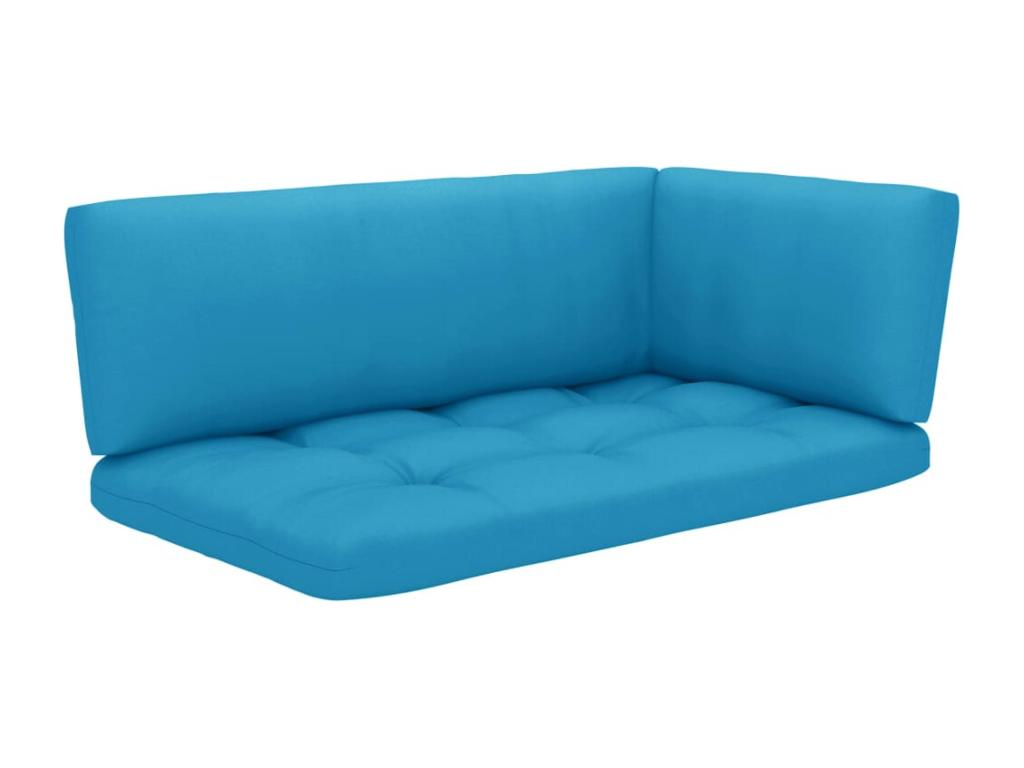 Salon de jardin palette 6 pcs et coussins Pin imprégné de blanc 20 MQUB84356