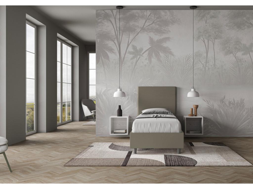 Lit Chicyla sans sommier à Chicyla 80x210 simili cuir cappuccino ECCY97170