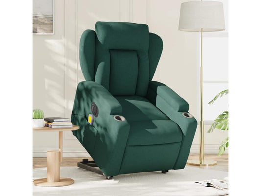 Fauteuil inclinable massant électrique Vert foncé Tissu MJOL21432