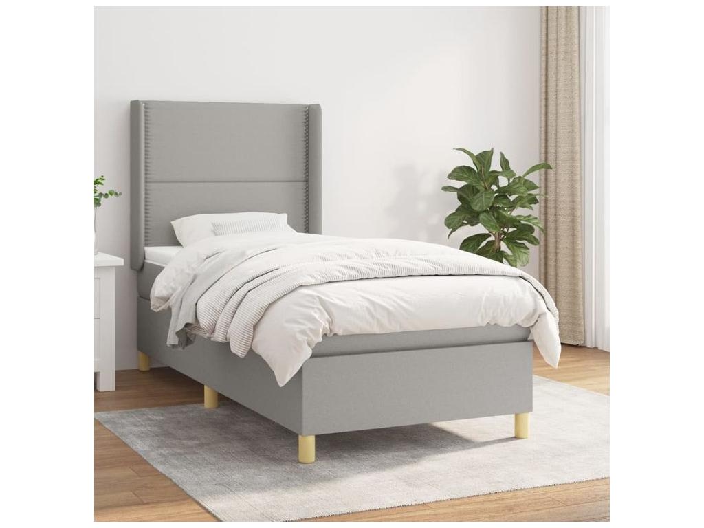Sommier à Chicyla de lit avec matelas Gris clair 80x200 Tissu SPXK83402