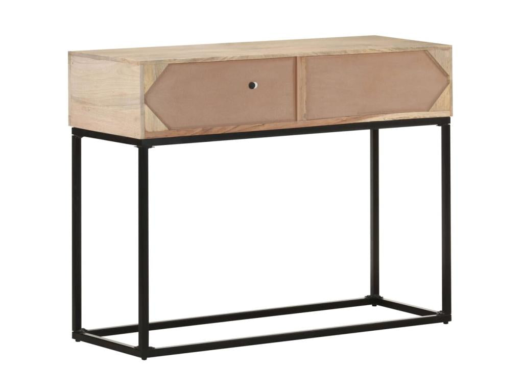 Table console 100x35x76 cm Bois de manguier et canne naturelle TPNF42046