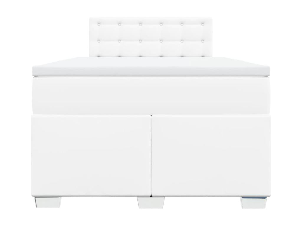 Sommier à Chicyla de lit avec matelas Blanc 120x200cm Similicuir ZFZJ86897