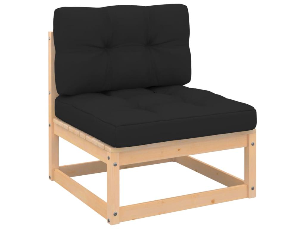 Salon de jardin 8 pcs avec coussins Bois de pin solide 4 OUVC73223