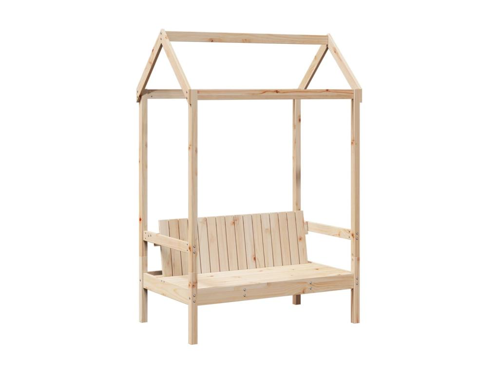 Ensemble de lit et de banc avec toit 100x200 cm bois pin massif IIIB32529