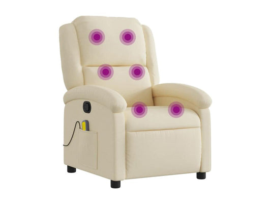 Fauteuil massant inclinable Crème Tissu SVJM83864