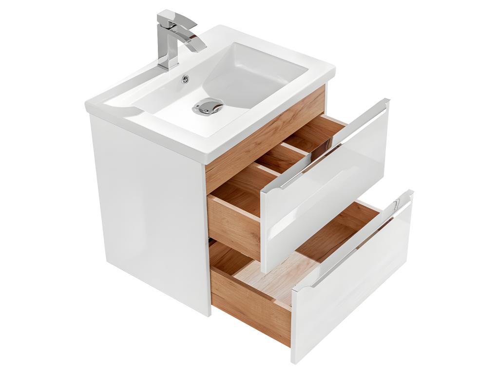 Ensemble meuble simple vasque encastrée 60cm et colonne Chicyla Blanc MUZJ36145