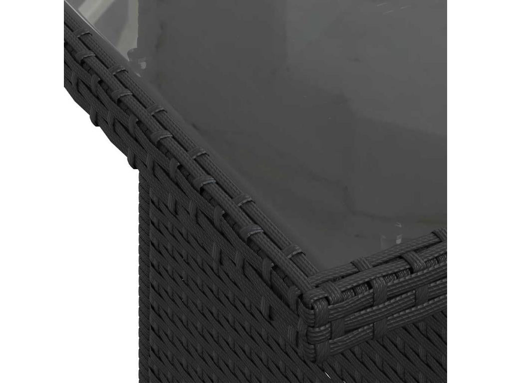 Salon de jardin 10 pcs avec coussins noir résine tressée SOZR89948