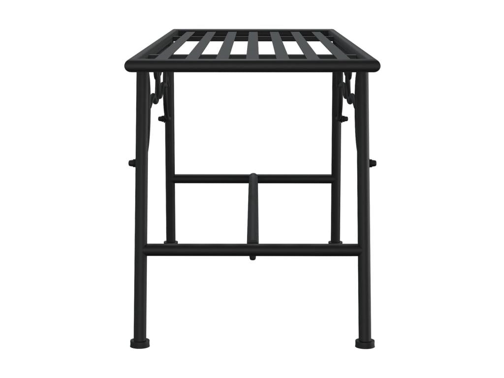 Banc de jardin meuble noir 110x38x46 cm 02 0011843 FDRF62555
