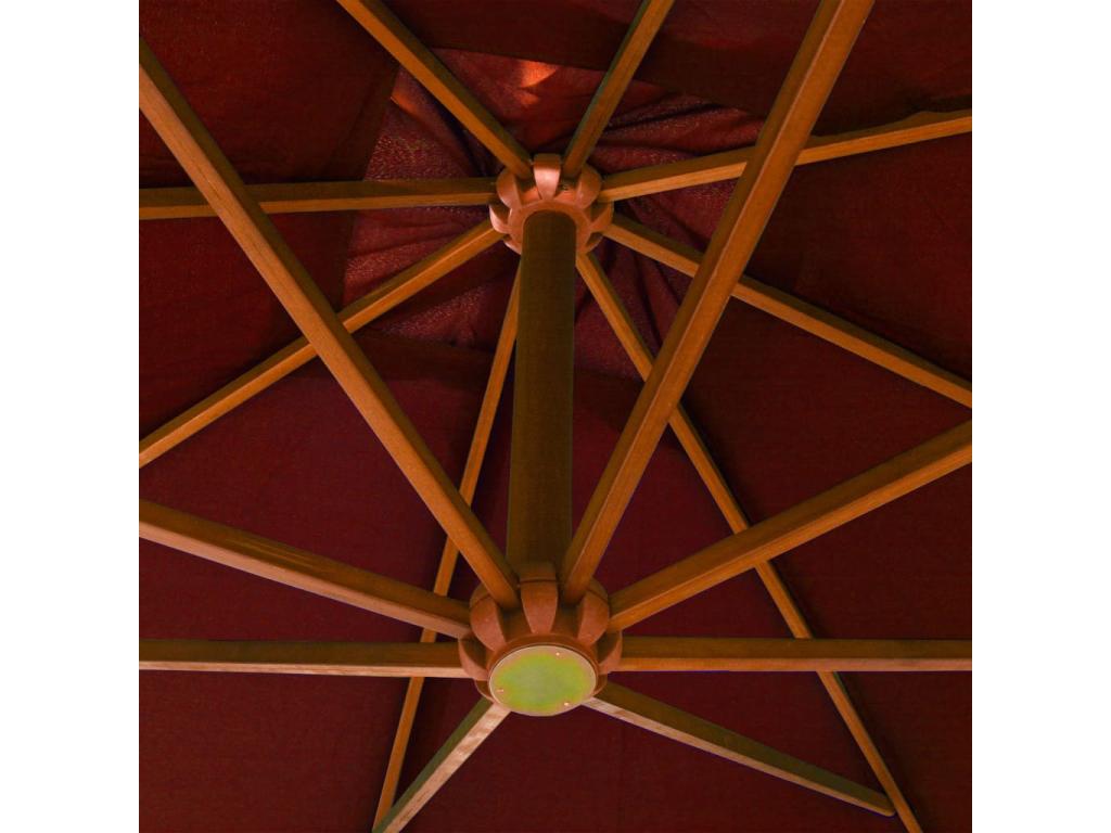 Parasol suspendu avec mât Terre cuite 3x3m Massif Bois de sapin NRTV20884