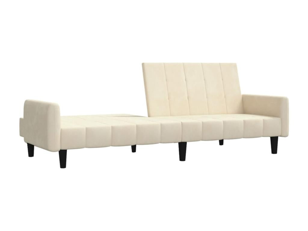 Canapé-lit à 2 places crème velours PAWT64077