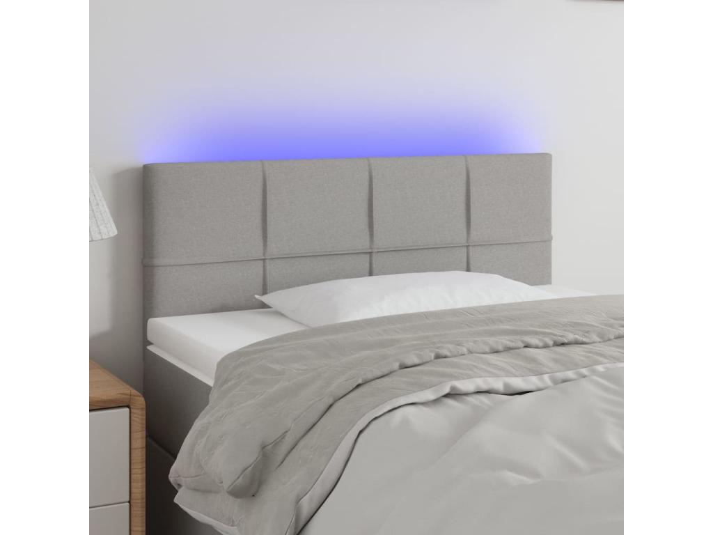 Tête de lit à LED Gris clair 100x5x78/88 cm Tissu GYQT78632