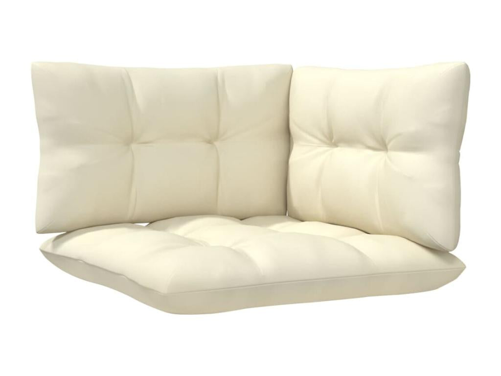 Salon de jardin 13 pièces avec coussins crème bois de pin JUGZ02332