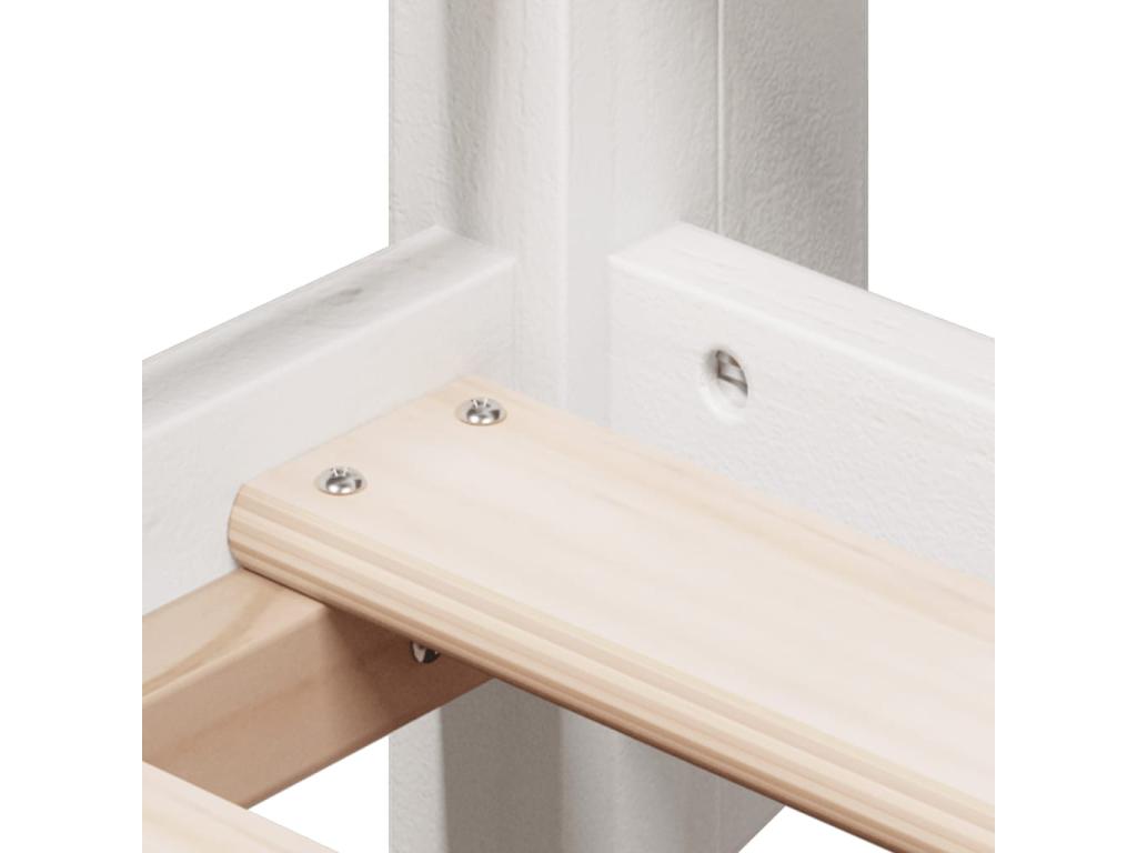 Lit haut avec toit blanc 90x200 cm bois de pin massif NRQI46830