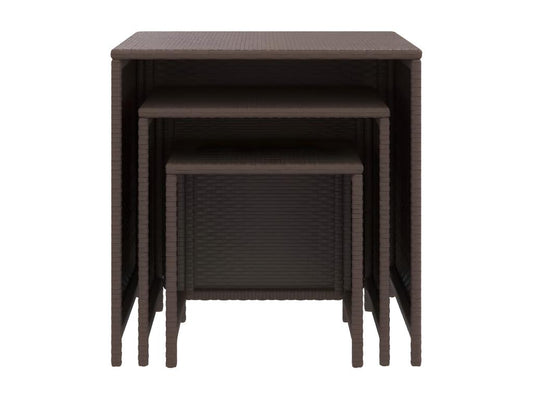 Tables gigognes 3 pcs marron résine tressée ZZSA42048
