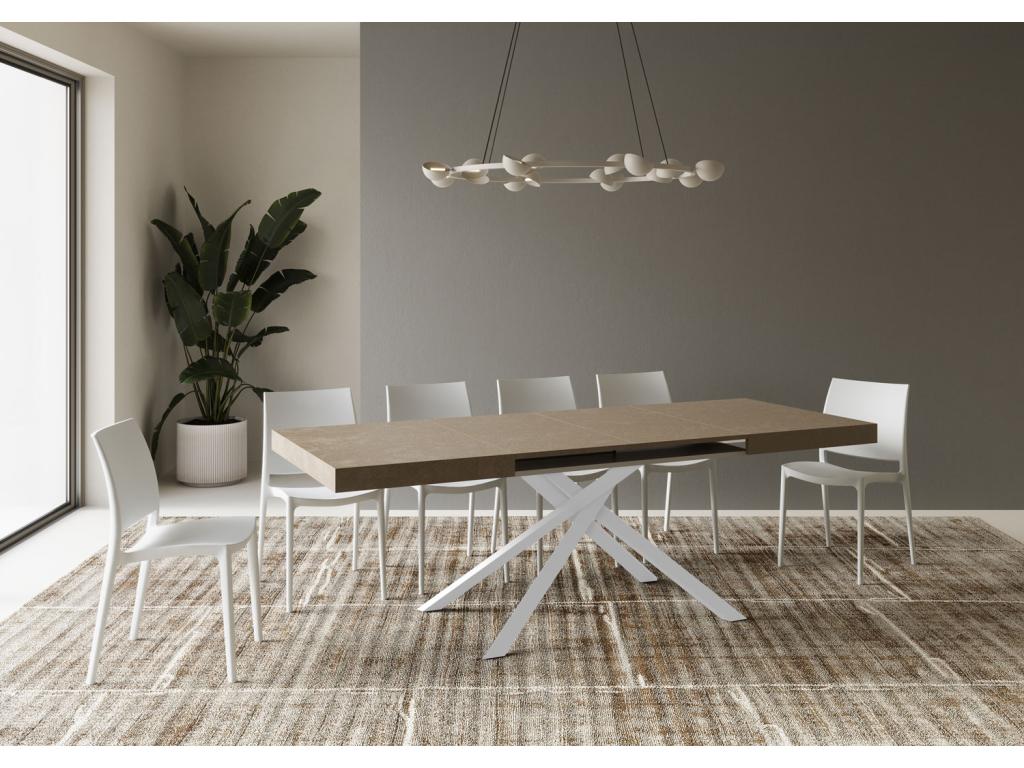 Table extensible 80x120/204 cm Karida Chicyla pieds blancs GVVZ58956