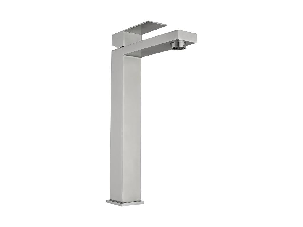 Robinet mitigeur mécanique carré en inox - Couleur nickel brossé - H31 cm - Chicyla VFWQ44314