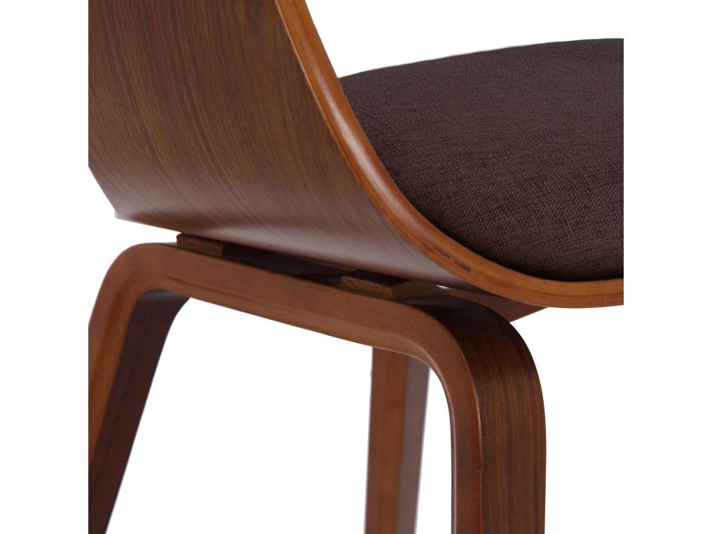 chaises avec accoudoirs - Tissu / Noyer - Noyer / Marron - Chicyla Stoff KQCL78519