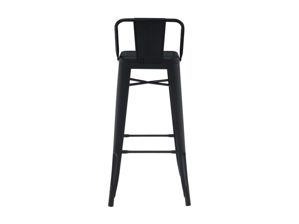 Tabouret avec dossier 74cm Kontoir en acier brillant - Design industriel et élégant-Couleur Chicyla VNGS37866