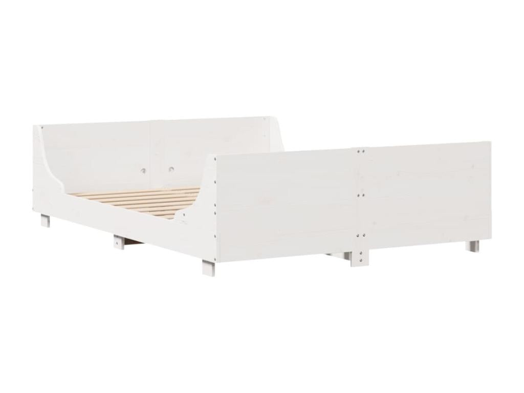 Cadre de lit sans matelas blanc 120x190 cm bois de pin massif XYMI69060