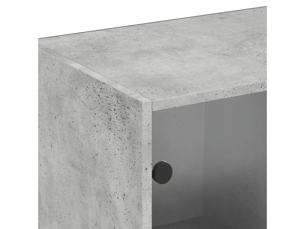 Bibliothèque avec portes gris béton 204x37x75 COAF98942