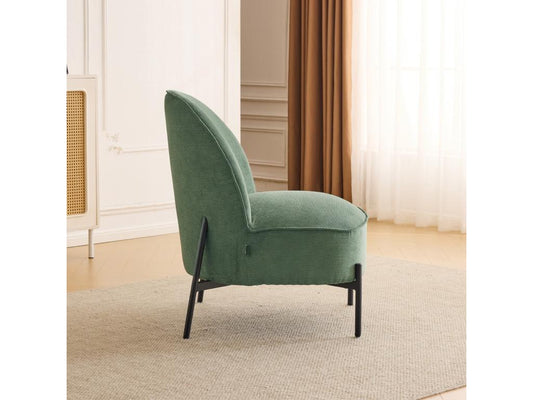 Fauteuil en velours tricoté vert kaki - Chicyla FRYH06400