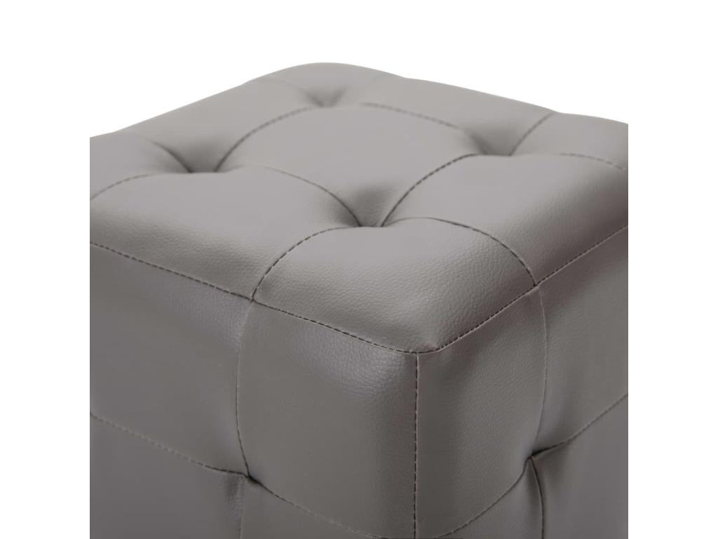 2 pcs Tables de chevet Gris 30x30x30 Similicuir OHHH23483