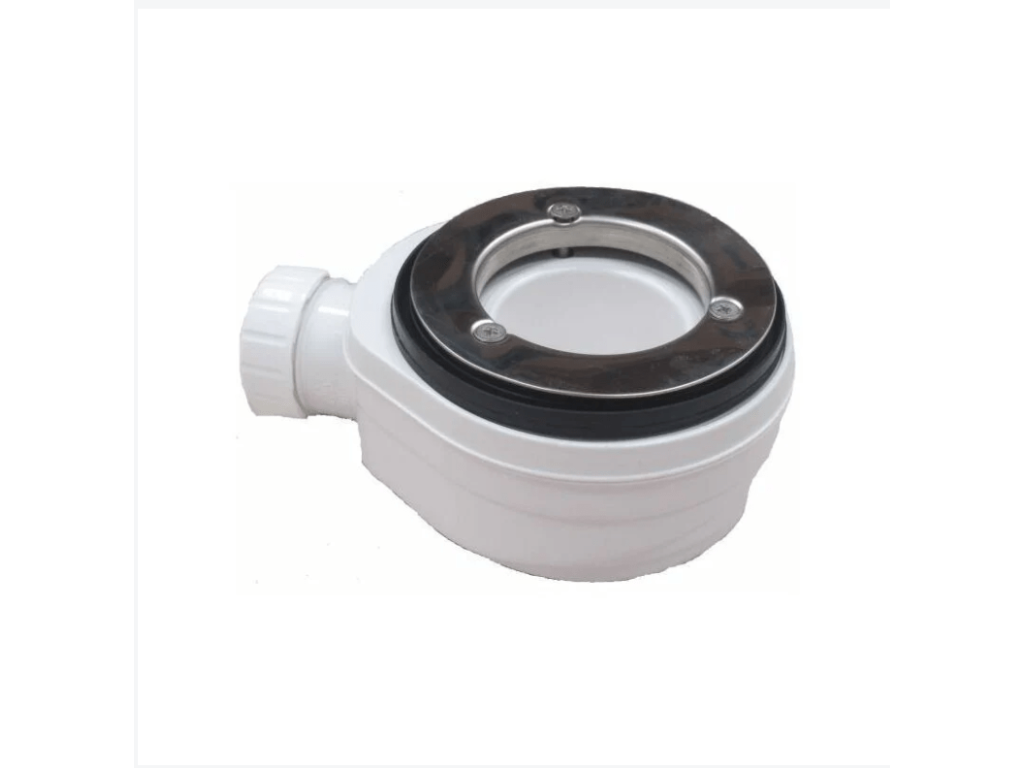 Receveur de Douche 85x165 cm Ligne Chicyla Extra Fin Blanc Chicyla Ral 1013 en Résine Synthétique et Poudre de Marbre avec Bonde Libre ENPQ48385