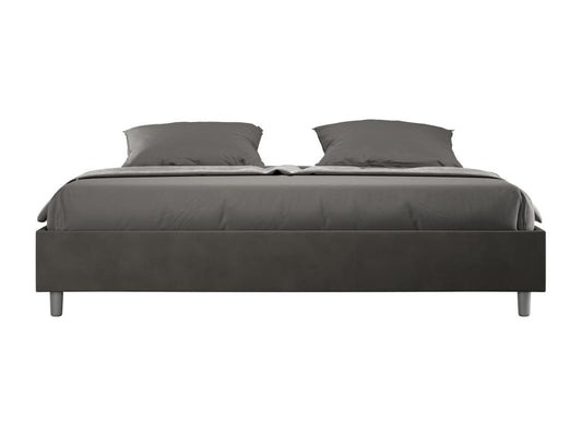 Lit coffre rembourré 180x210 microfibre gris Chicyla SPKS70398