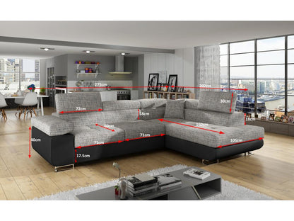 Canapé d'angle gauche convertible velours bleu marine Chicyla 275cm GUBJ45446