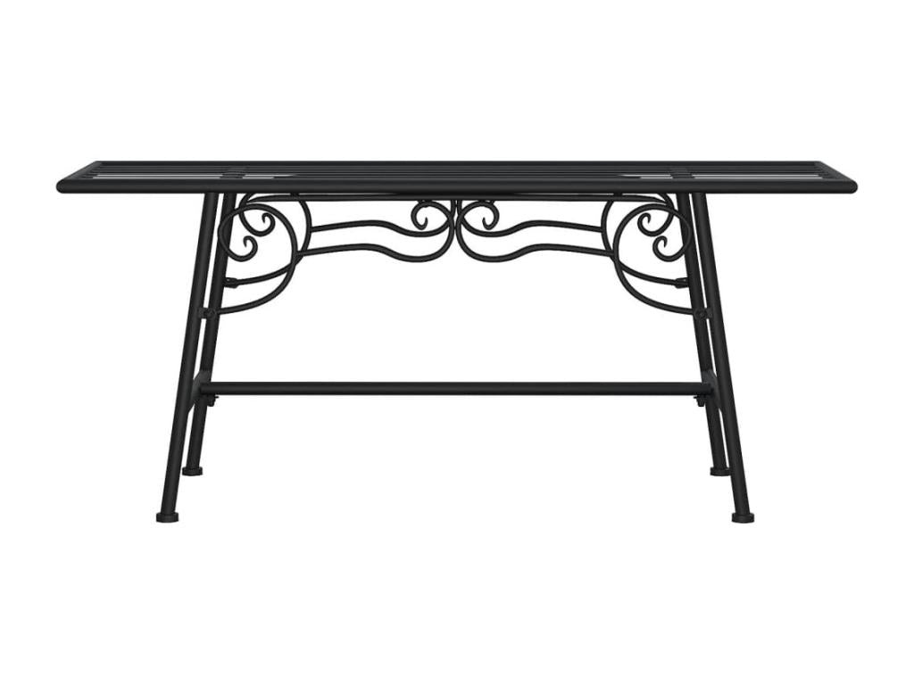 Banc de jardin meuble noir 110x38x46 cm 02 0011843 FDRF62555