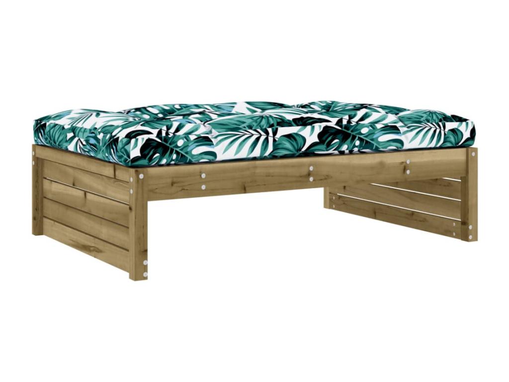 Salon de jardin 6 pièces avec coussins bois de pin imprégné VLUW51102