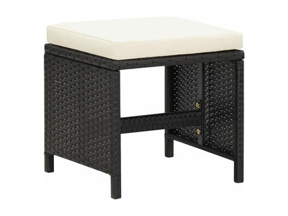 Ensemble à manger de jardin coussins 9pcs Résine tressée Noir LZVI41993