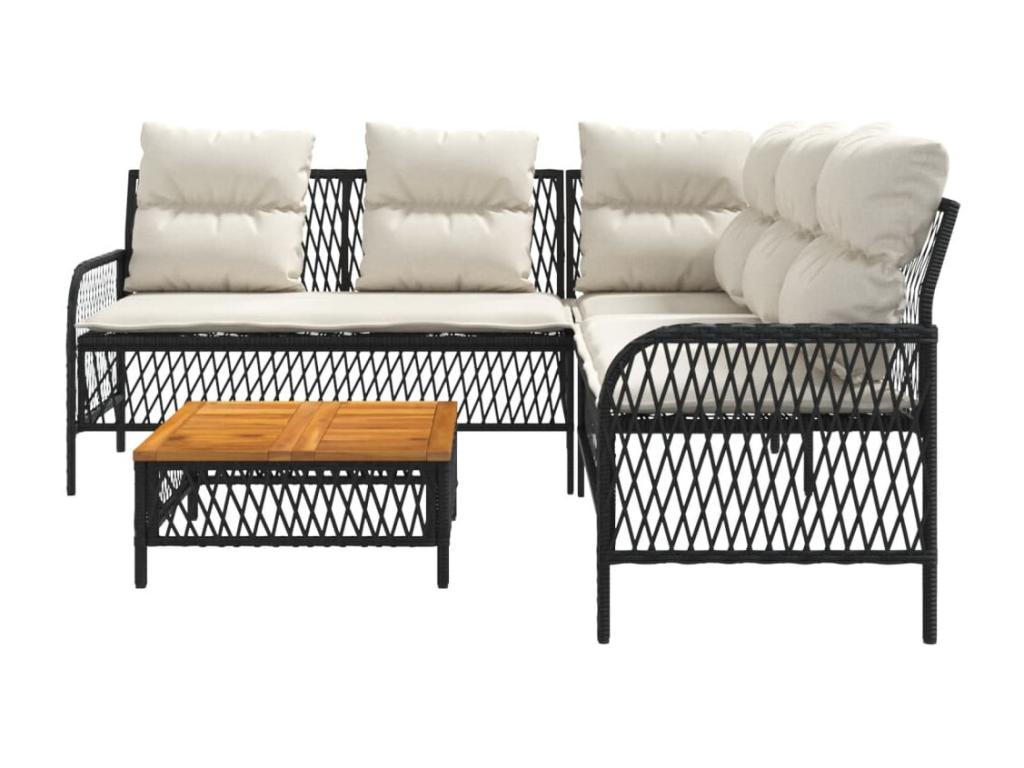 Salon de jardin 2 pièces avec coussins Gris Résine tressée XYBS18802