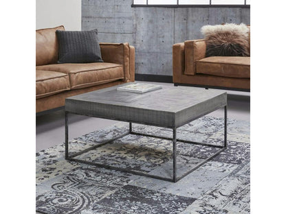 Table basse grise bois massif 80 cm Chicyla SVWK38303