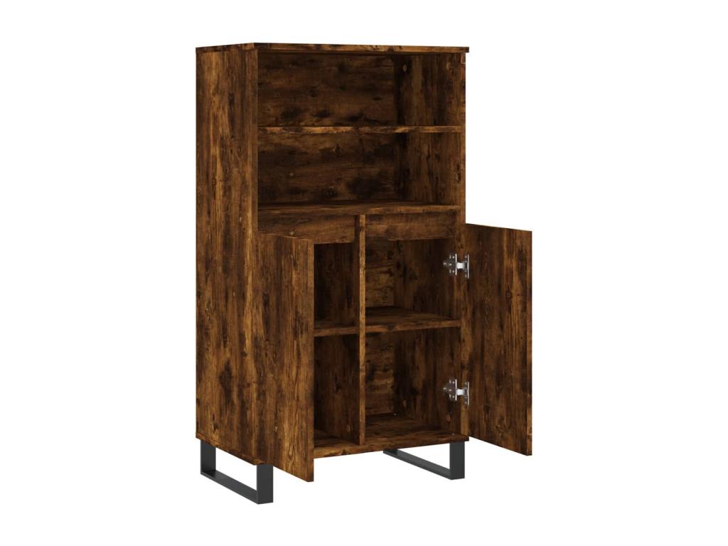Buffet haut Chêne fumé 60x36x110 cm Bois d'ingénierie GDEK25464