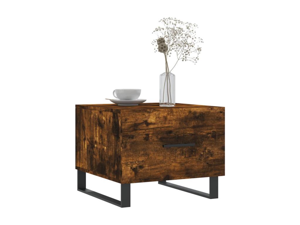 Tables basses 2 pièces chêne fumé 50x50x40 cm bois d'ingénierie KTBS65407